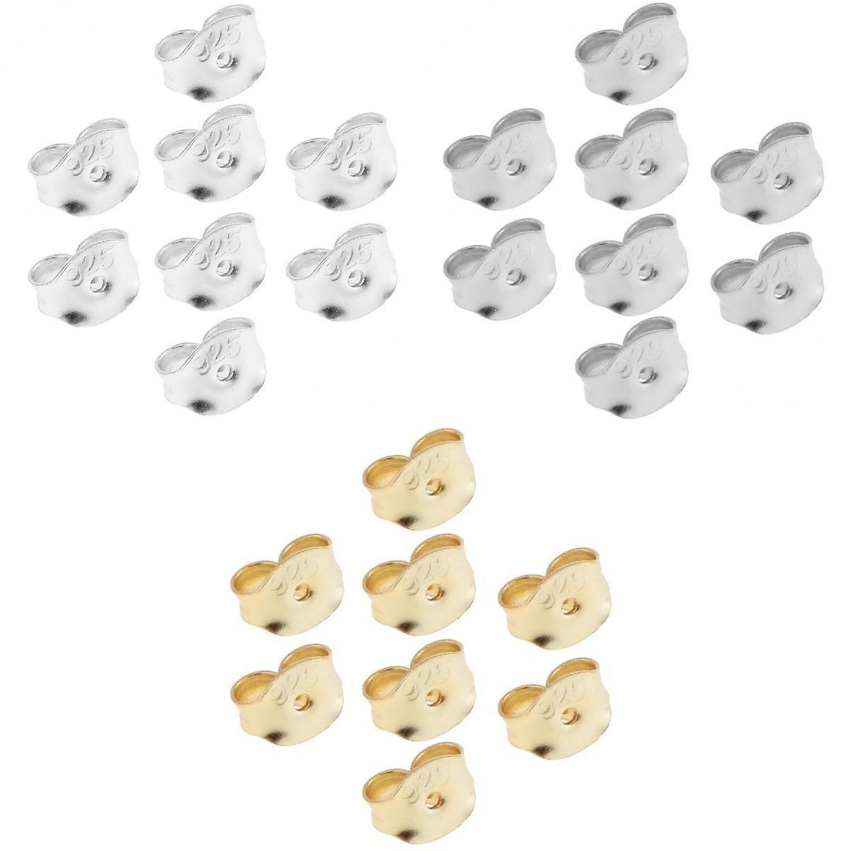24Pieces 925 Replacement Earring Backs Stoppers for Ear Studs DIY Findings