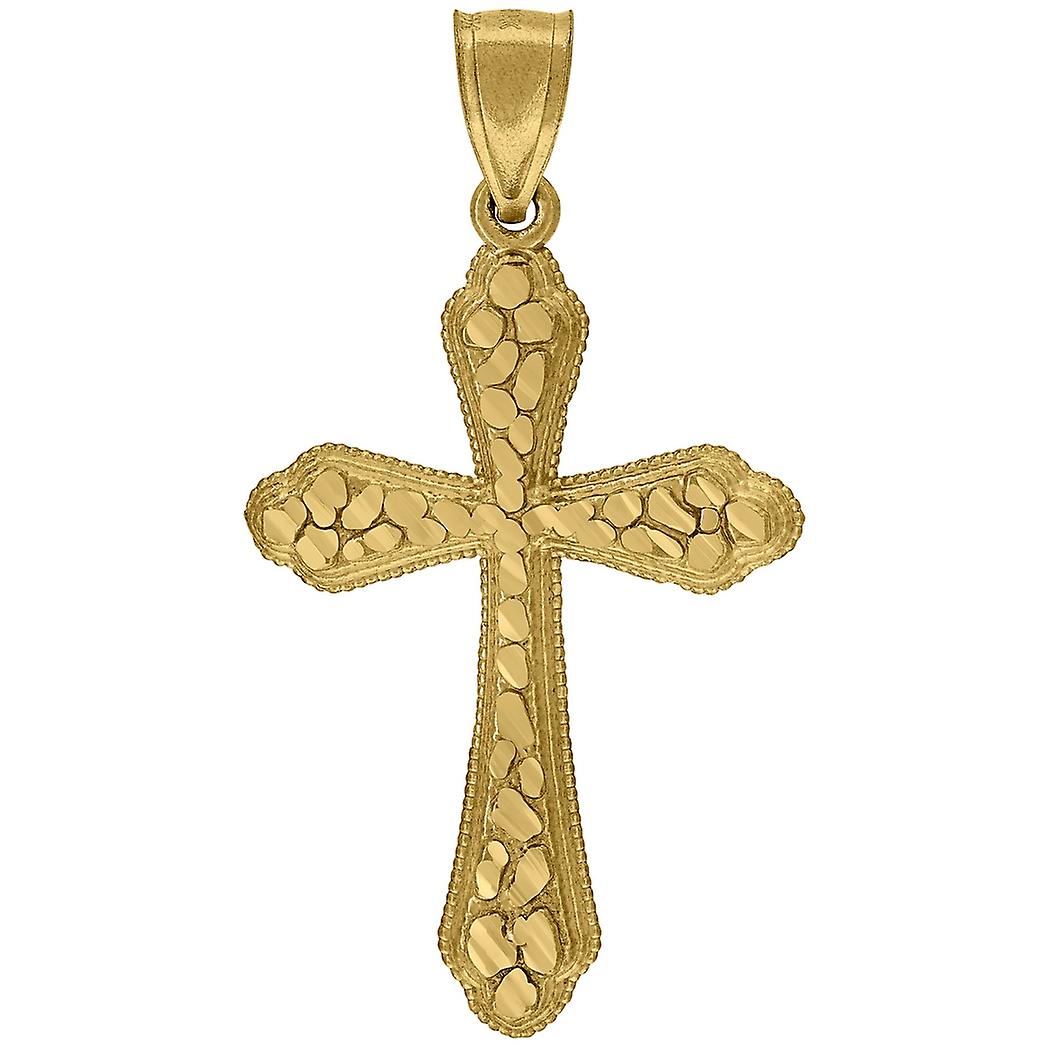 10k Gold Dc Mens Cross Height 40.1mm X Width 21.2mm Religious Charm Pendant Necklace for Men