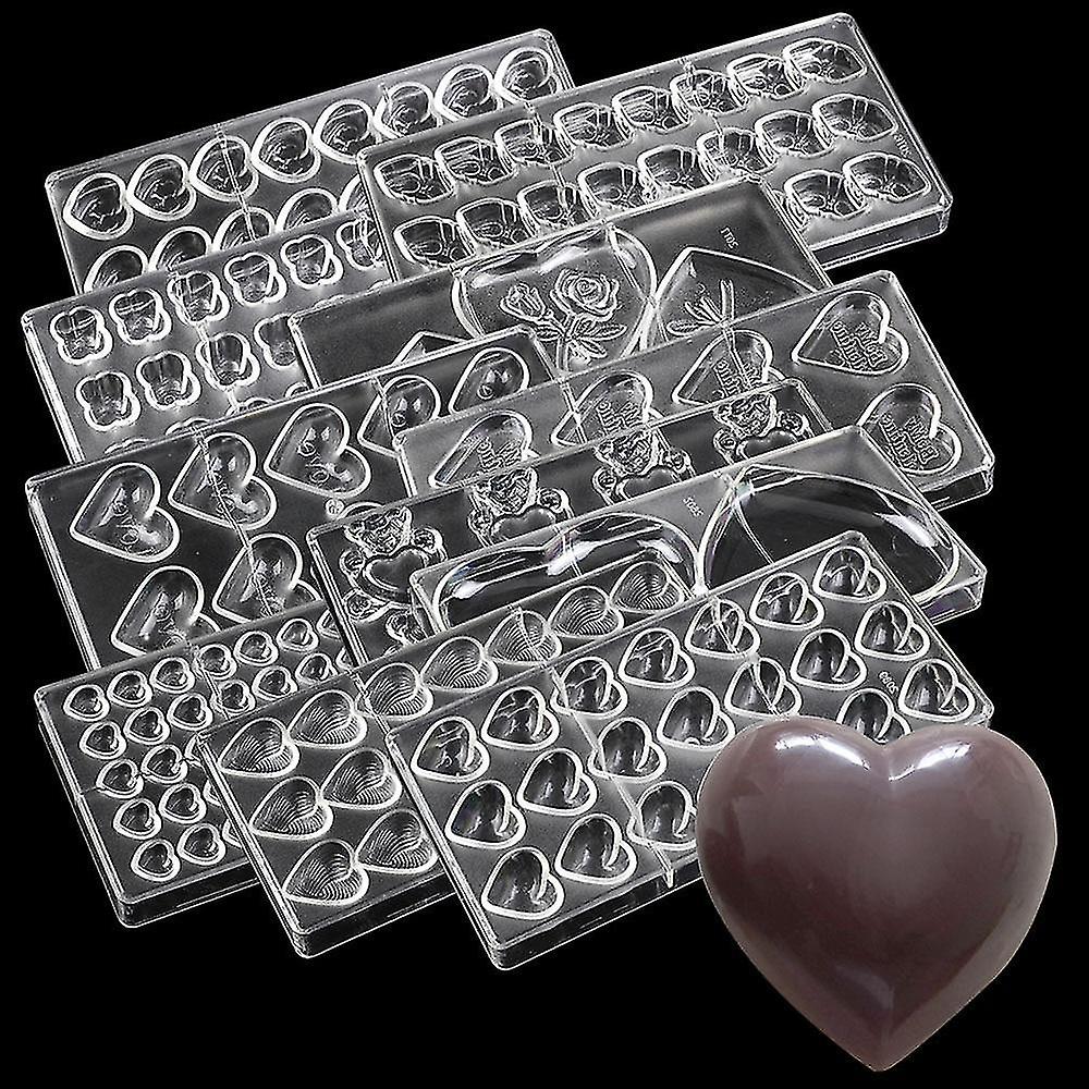 Baking Cookie Sheets Diy Heart Shape Polycarbonate Chocolate Mold Confectionery Tools For Cake Decoration Bakeware