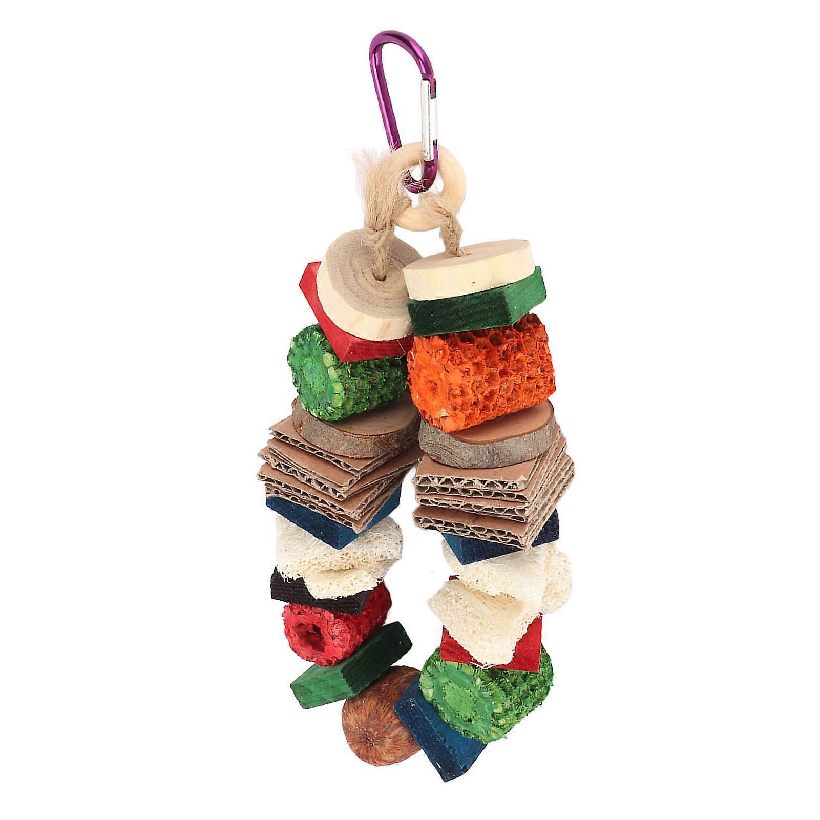 Parrot Corn Cob Toy Boredom Relief Chewing Toy Colorful Bird Nest Hanging Toys for Rabbit Hamster Small Pets