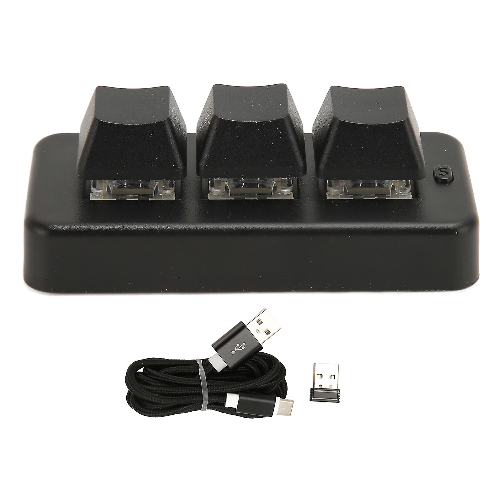 3 Key Mini Keypad 3 Mode Usb Wireless 2.4g Bluetooth Hid Programming Blue Switch Mini Macro Mechanical Keyboard