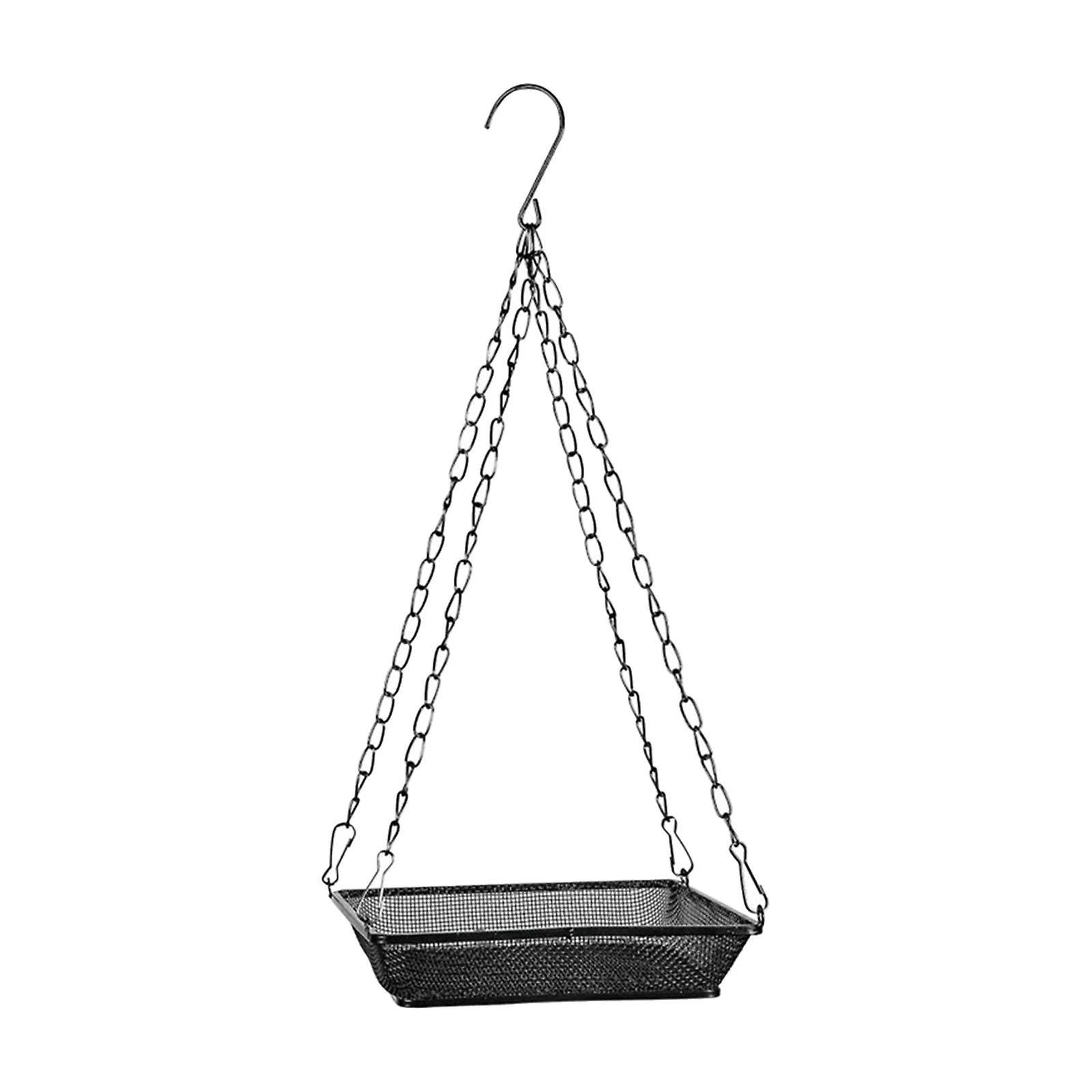 Hanging Bird Feeder Dish Seed Tray Durable Chains for Outdoors Backyard