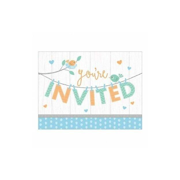 Creative Party Hello Baby Boy Invitations (Pack of 8)