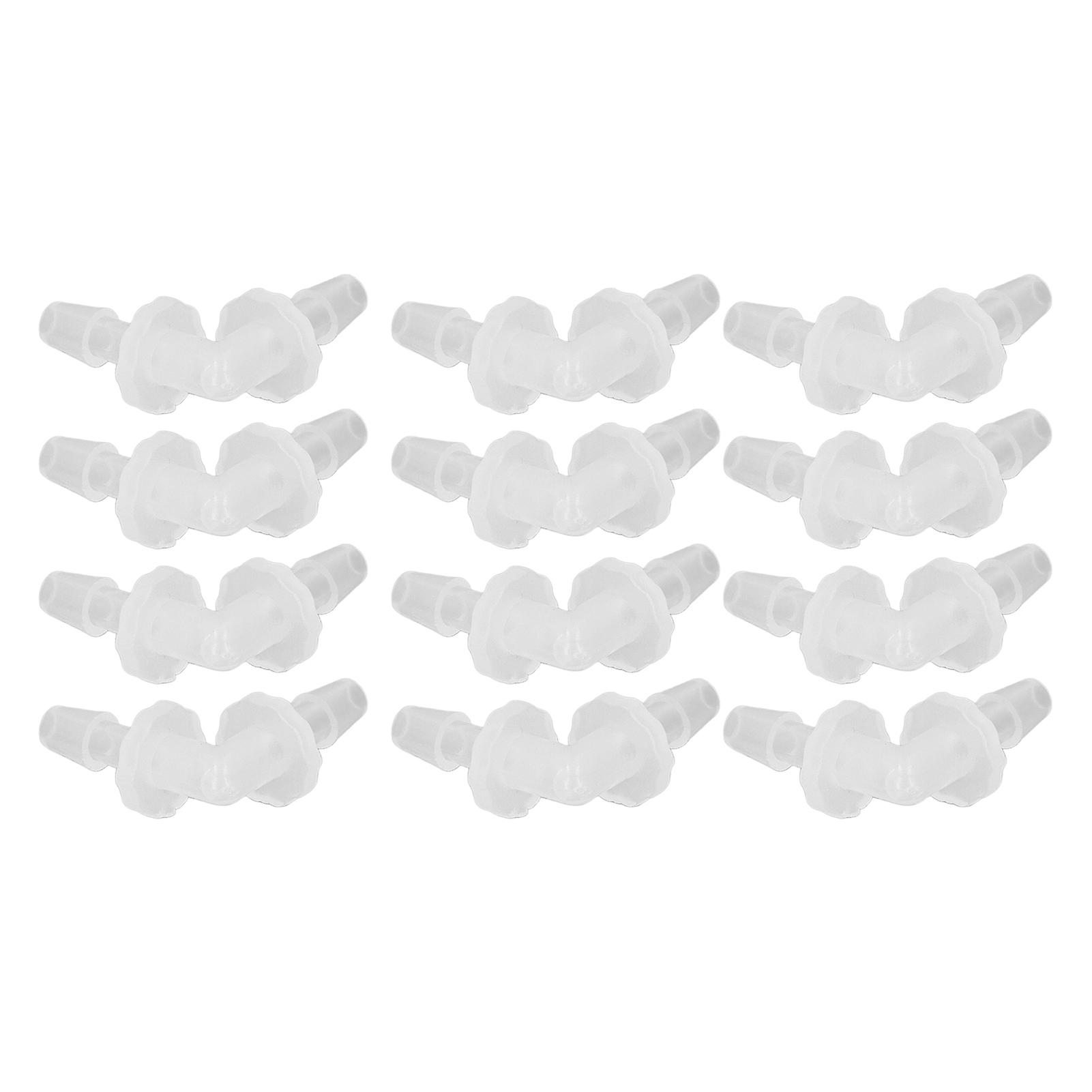 12Pcs 3.9mm Plastic Hose Barb Elbow Fitting Right Angle Adapter