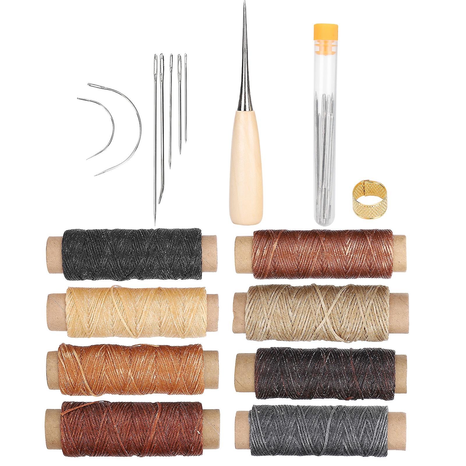 37Pcs Leather Sewing Kit Needles Thread Hand Repair Tools DIY HandMade Craft Set
