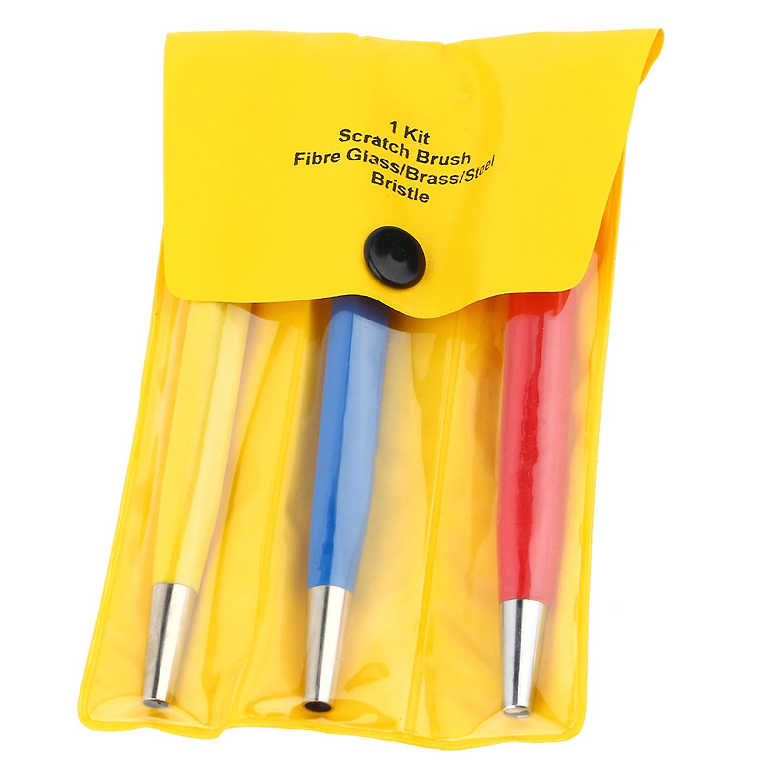 3Pcs Non-Scratch Fiberglass Brush Set for Watch Repair Rust Removal Cleaning Tool
