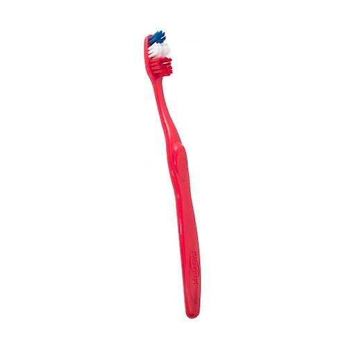 Soft adult toothbrush - Blue / White / Red 1 unit