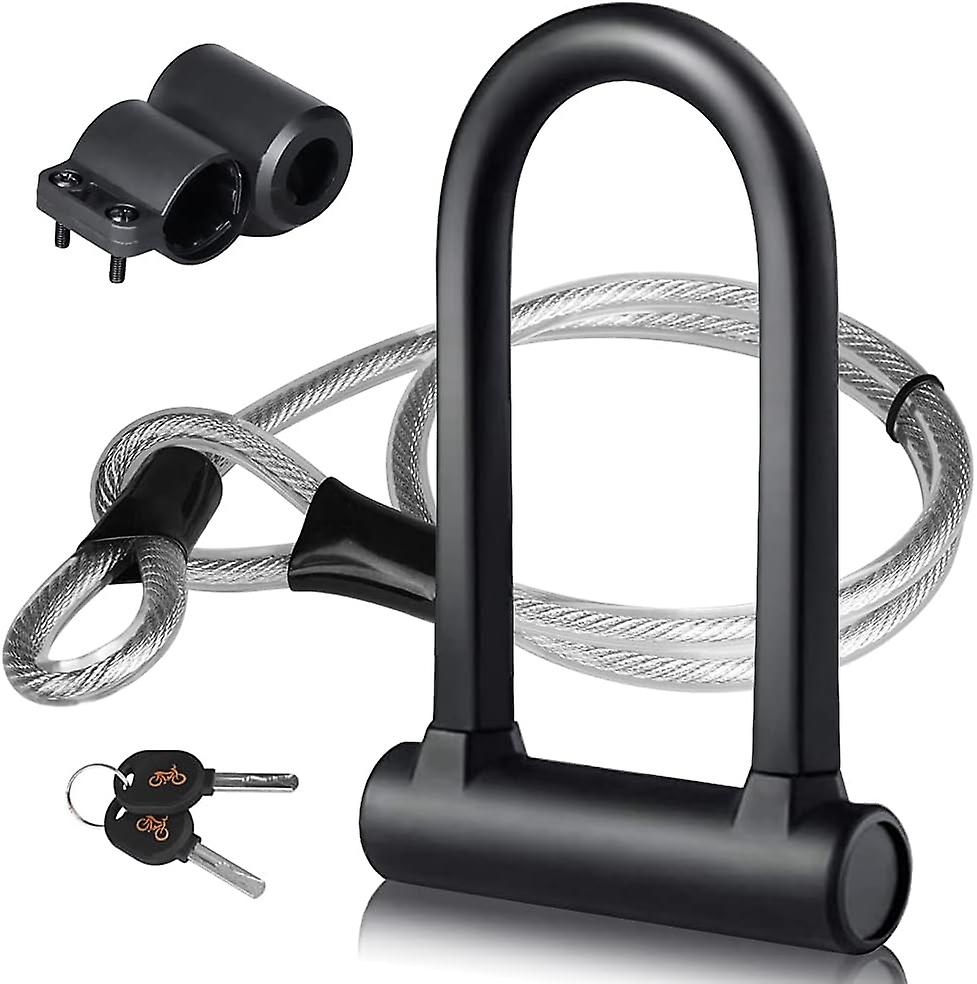 Bicycle Lock U Shape avec verrouillage de câble flex et support stable