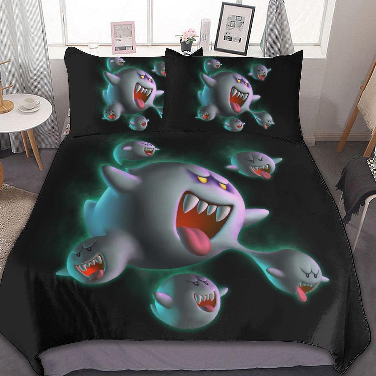 Luigi's Mansion 3 Pcs Bed Sheets Set Breathable Duvet Cover with 2 Pillow Sham Soft All Seasons Bedding Set