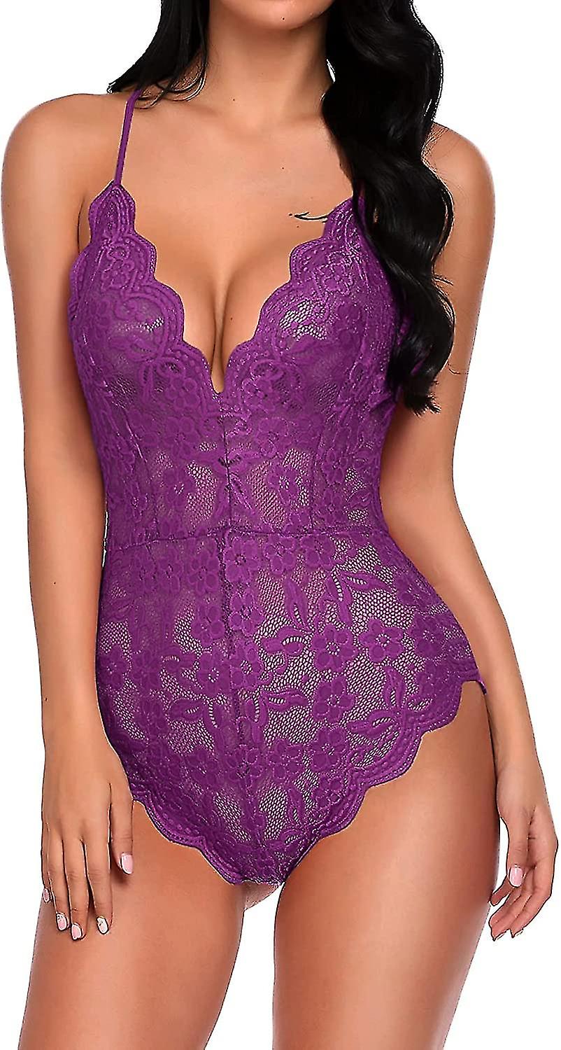 Women's Sexy Lace And Strap Design One Piece Bodysuit