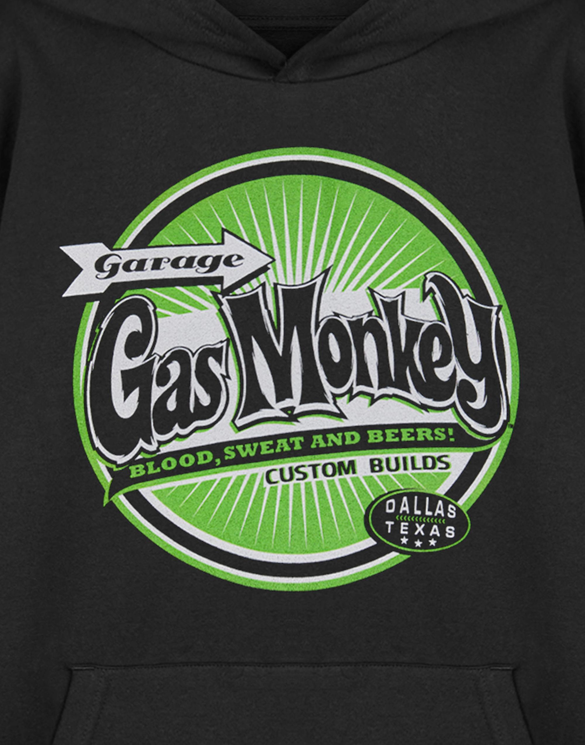 Gas Monkey Garage Felpa Con Cappuccio Ufficiale – Logo Epic, Qualità Air Jet, Senza Tasca
