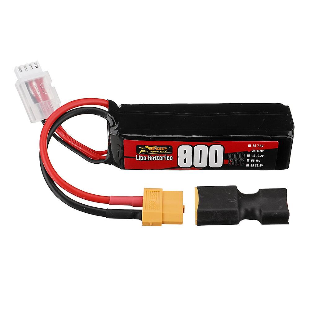 ZOP Power 3S 11.4V 800mAh 60C 8.88Wh LiPo Battery XT60 Plug for RC FPV Racing Drone Airplane Helicop