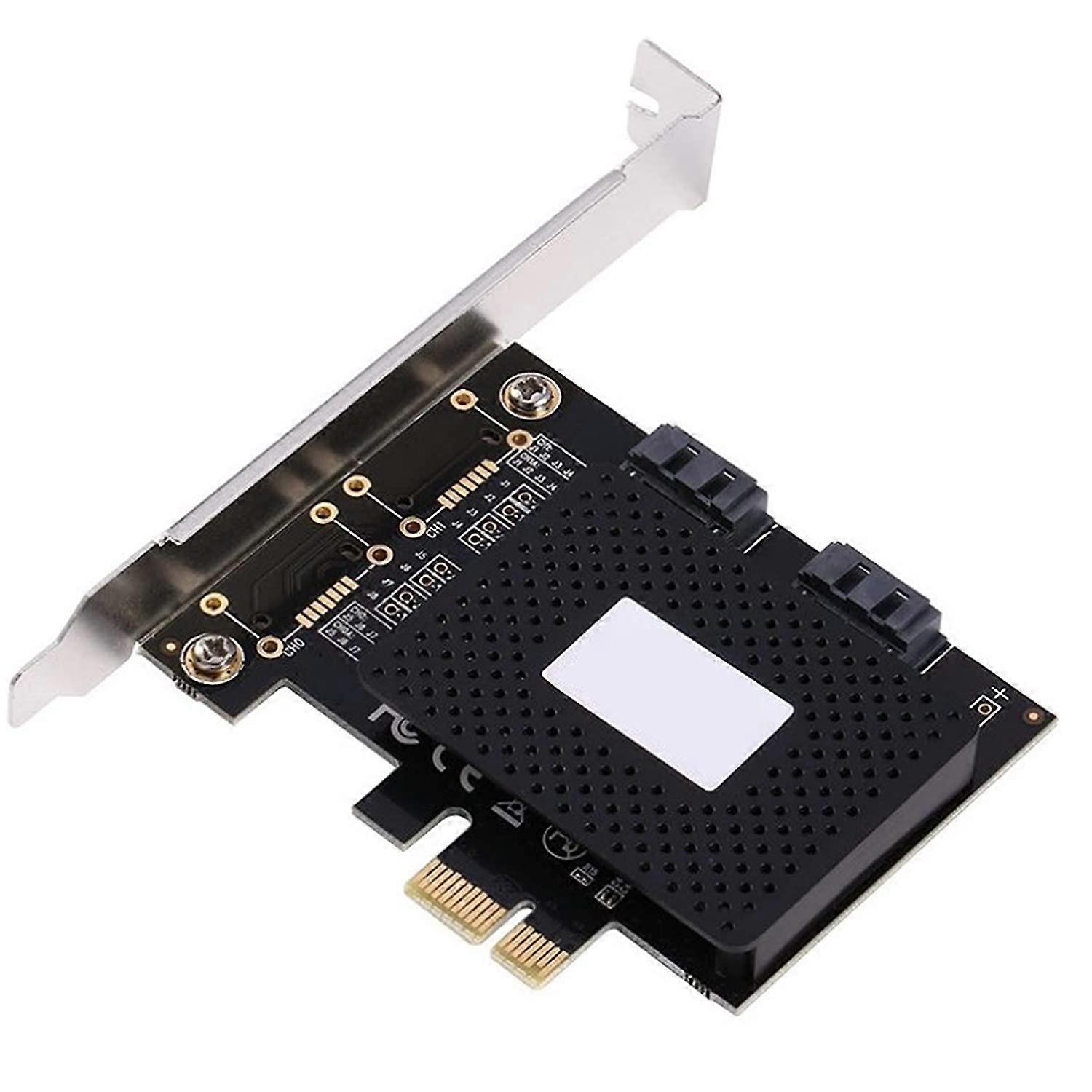 2Pcs Express to SATA3.0 2-Port SATA III Controller Card Adapter Riser Card, PCIE Pci-E to SATA Pcie