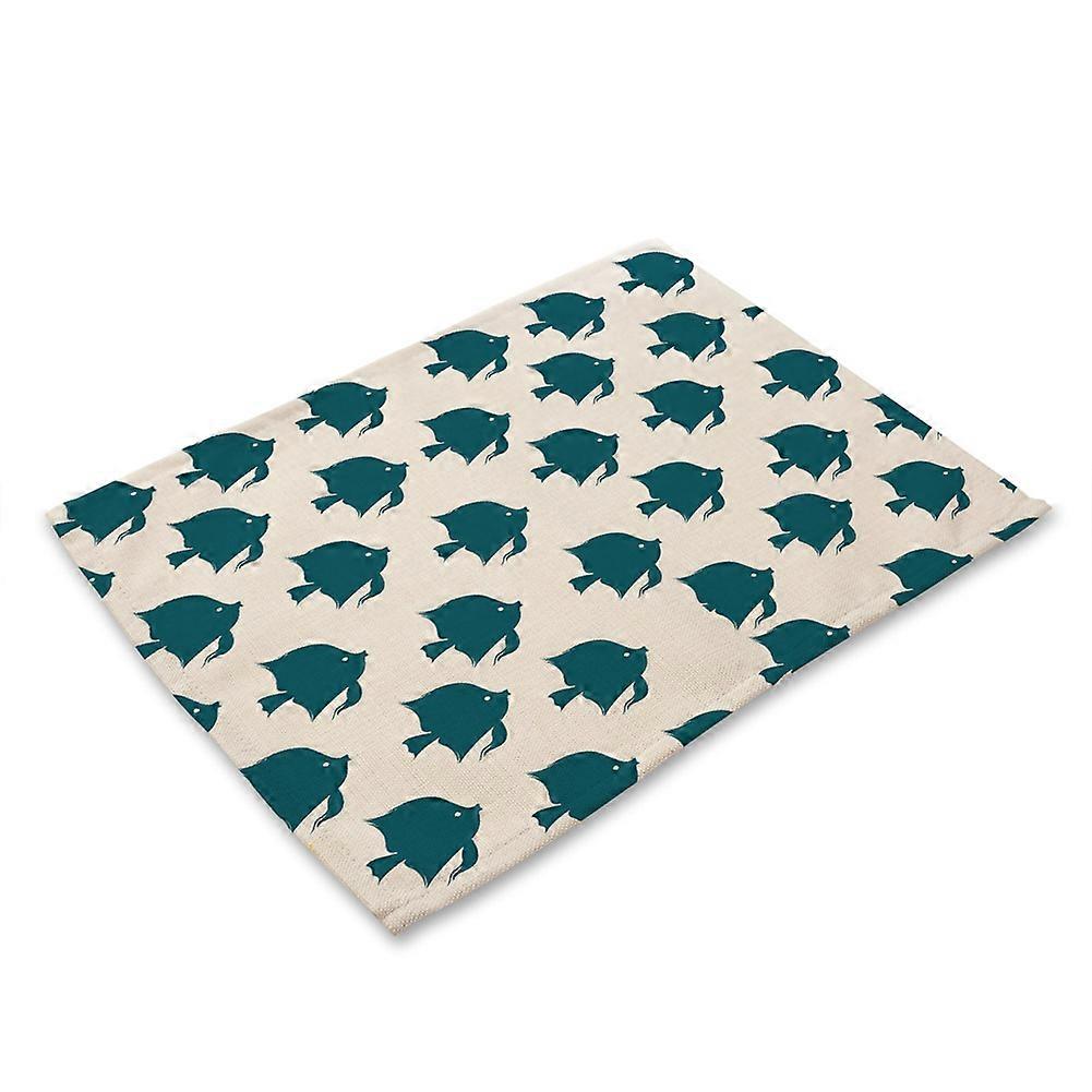 Mediterranean Style Print Anti-Slip Heat-insulation Bowl Plate Fork Table Mat(MS0002-9)