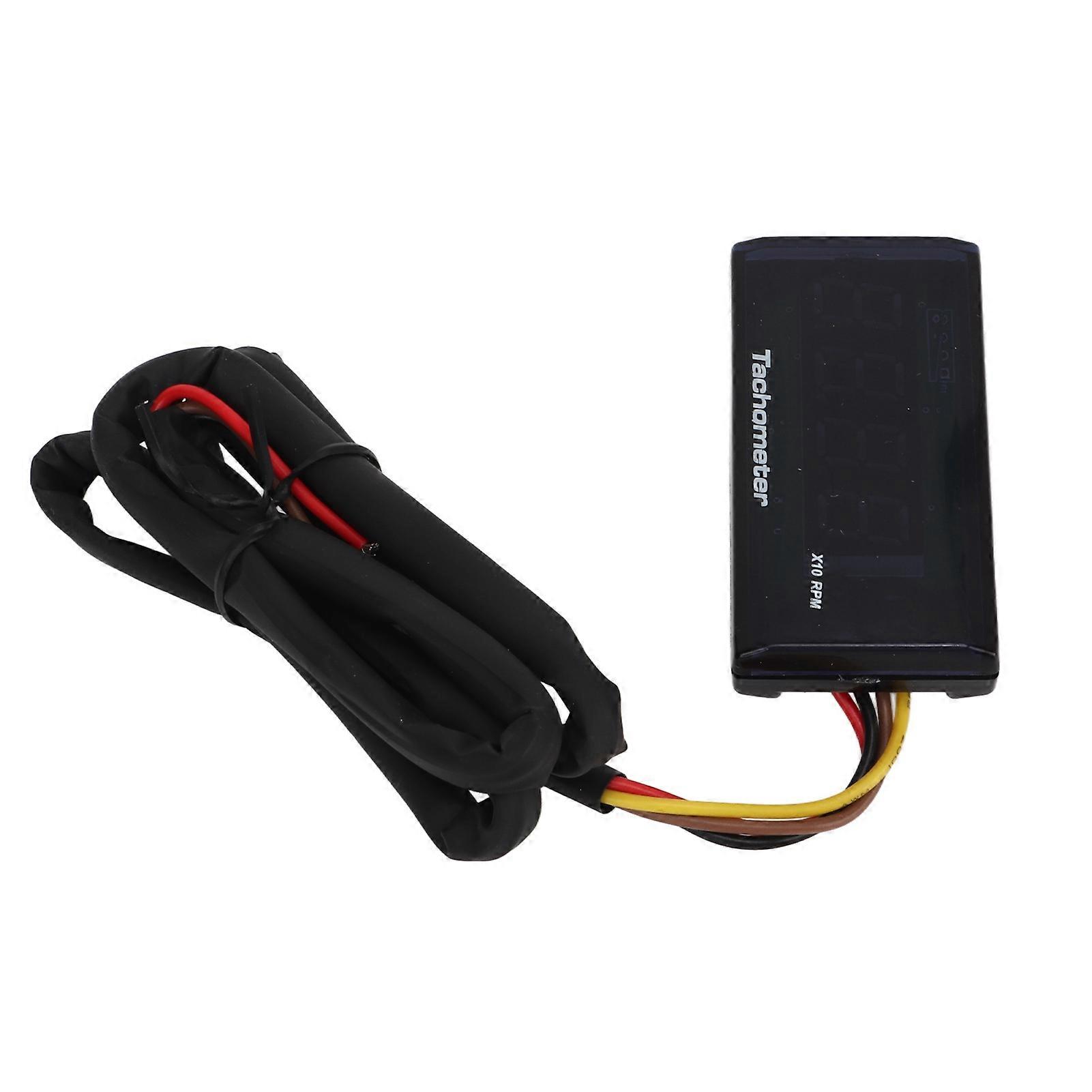 Motorcycle Tachometer DC 12V Ultra Thin LCD Waterproof Backlight for Modification Red