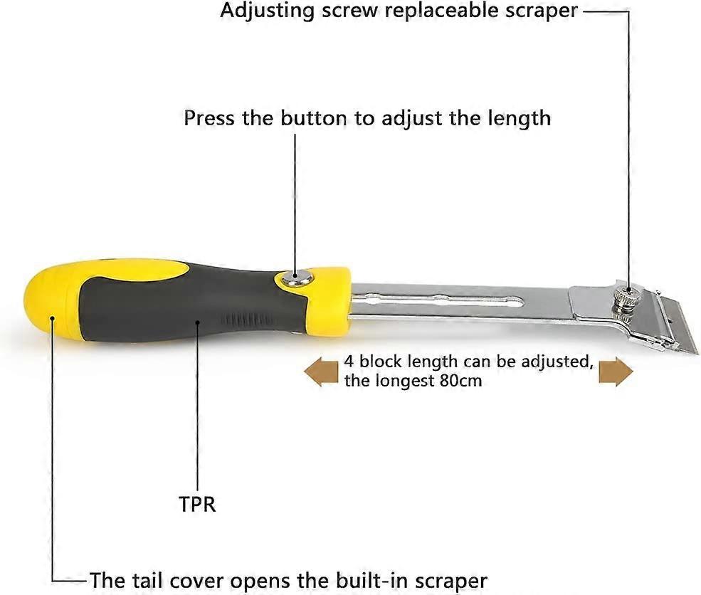 Adjustable scraper remove tile glue, Windows/Mirror/Floor Cleaning/retractable window scraper hand tool