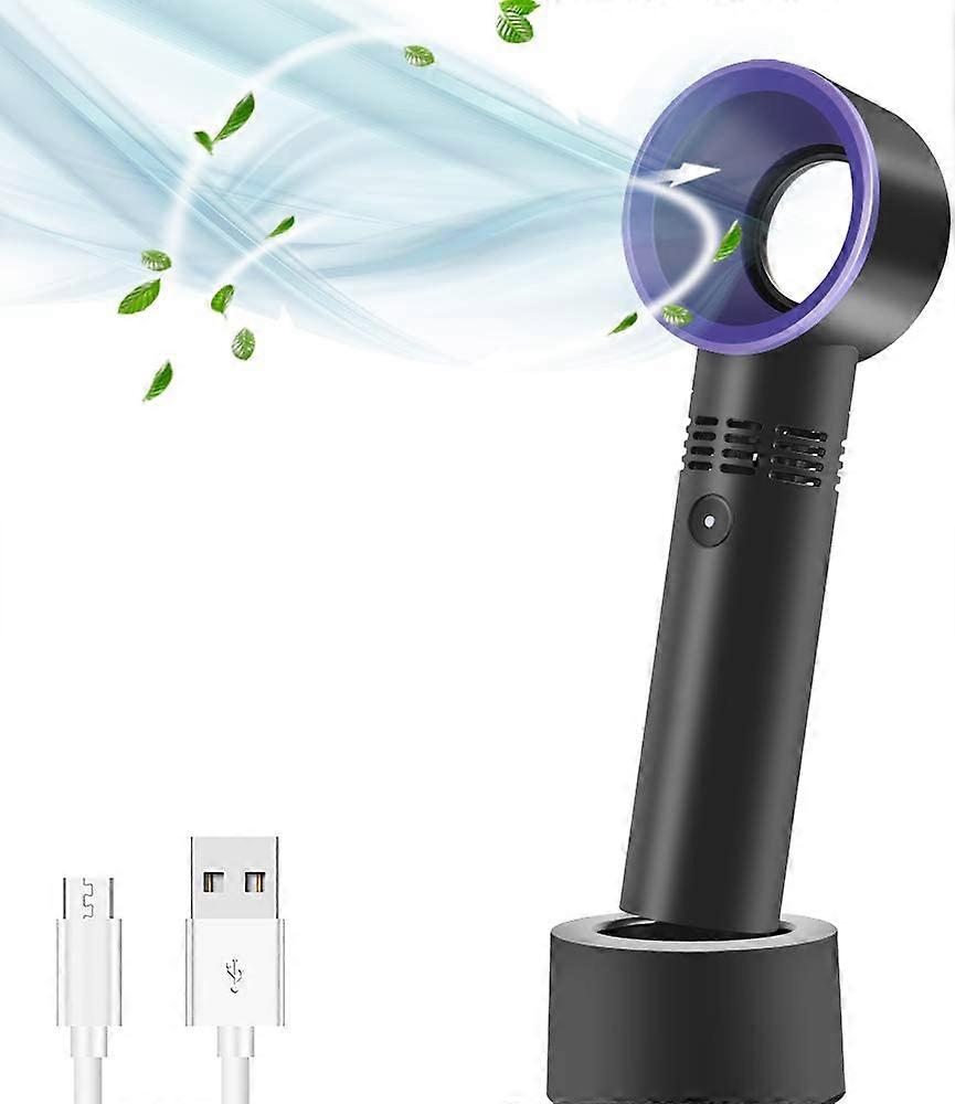 Bladeless Handheld Fan, Mini Portable Fan, USB Desk Fan, Personal Fan with USB Rechargeable Battery Operated, 3-6 Working Hours, 3 Speeds, for Kids Ba
