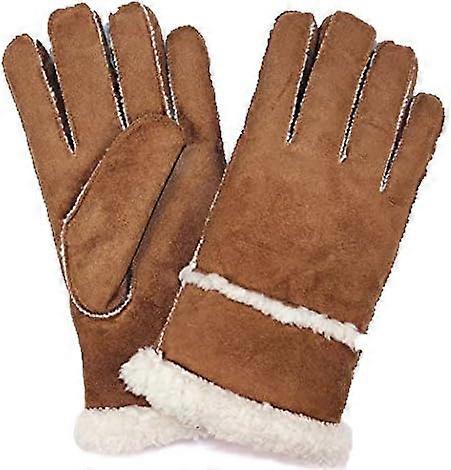 قفازات جلد الغنم للجنسين ، قفازات شتوية دافئة فائقة الدفء ، مبطنة قفازات شتوية دافئة ، قفازات فرو دراجة مقاومة للرياح