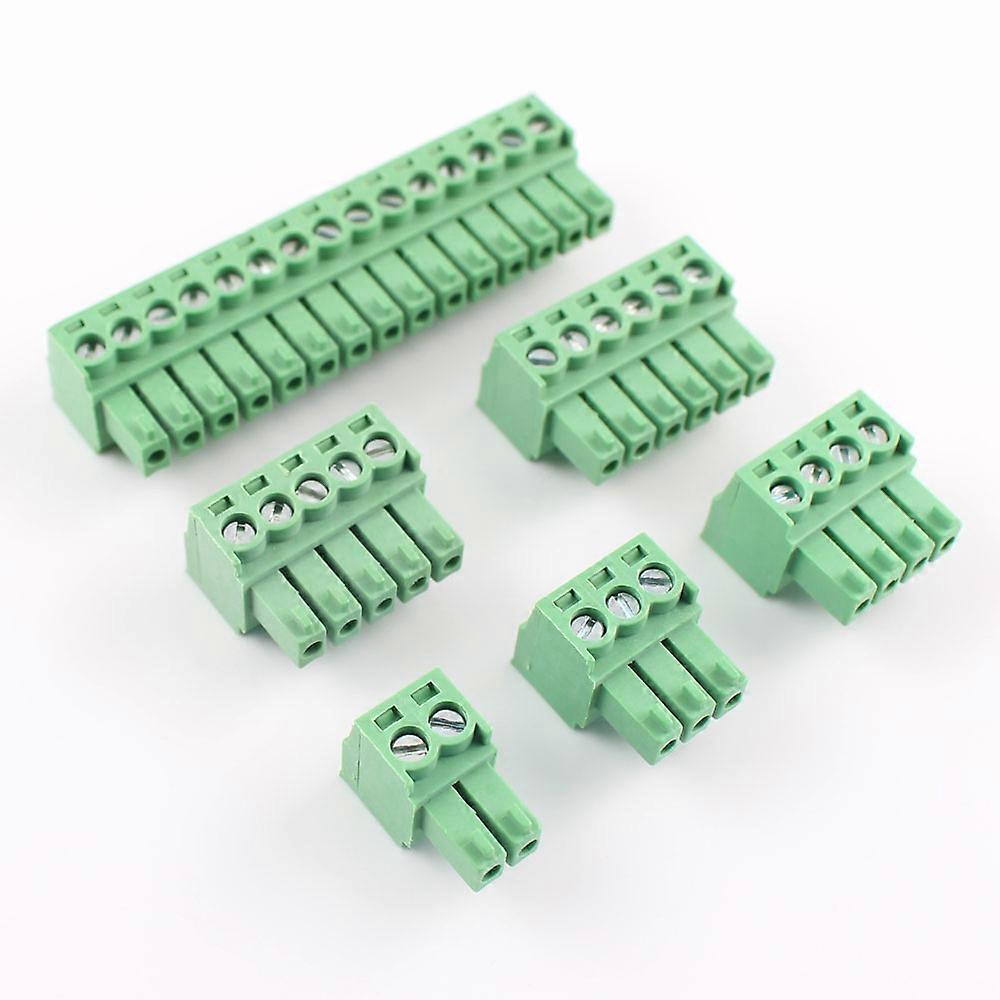 35mm 381mm Pitch Pcb Schroef Terminal Block Connector Haakse Plug-in Plug Socket 2p 3p 4p 5p 6p 7p 8p 9p 10p 12p 14p 15p