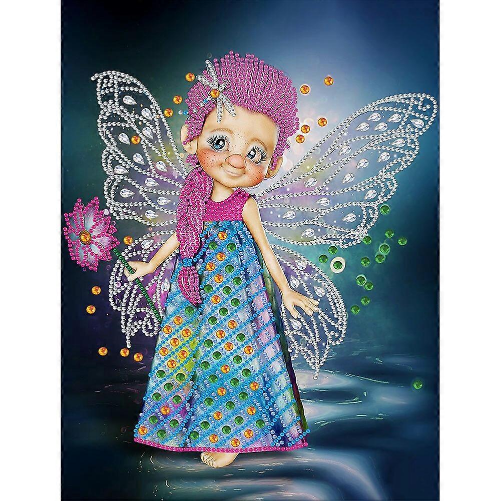 30 * 40 ס"מ ילדה גדולה עיניים עם כנפיים ציור יהלום 5d DIY בצורת מיוחד מקדחה חלקית אמנות מופשטת תמונה מופשטת מלאכת יד מגורים בבית