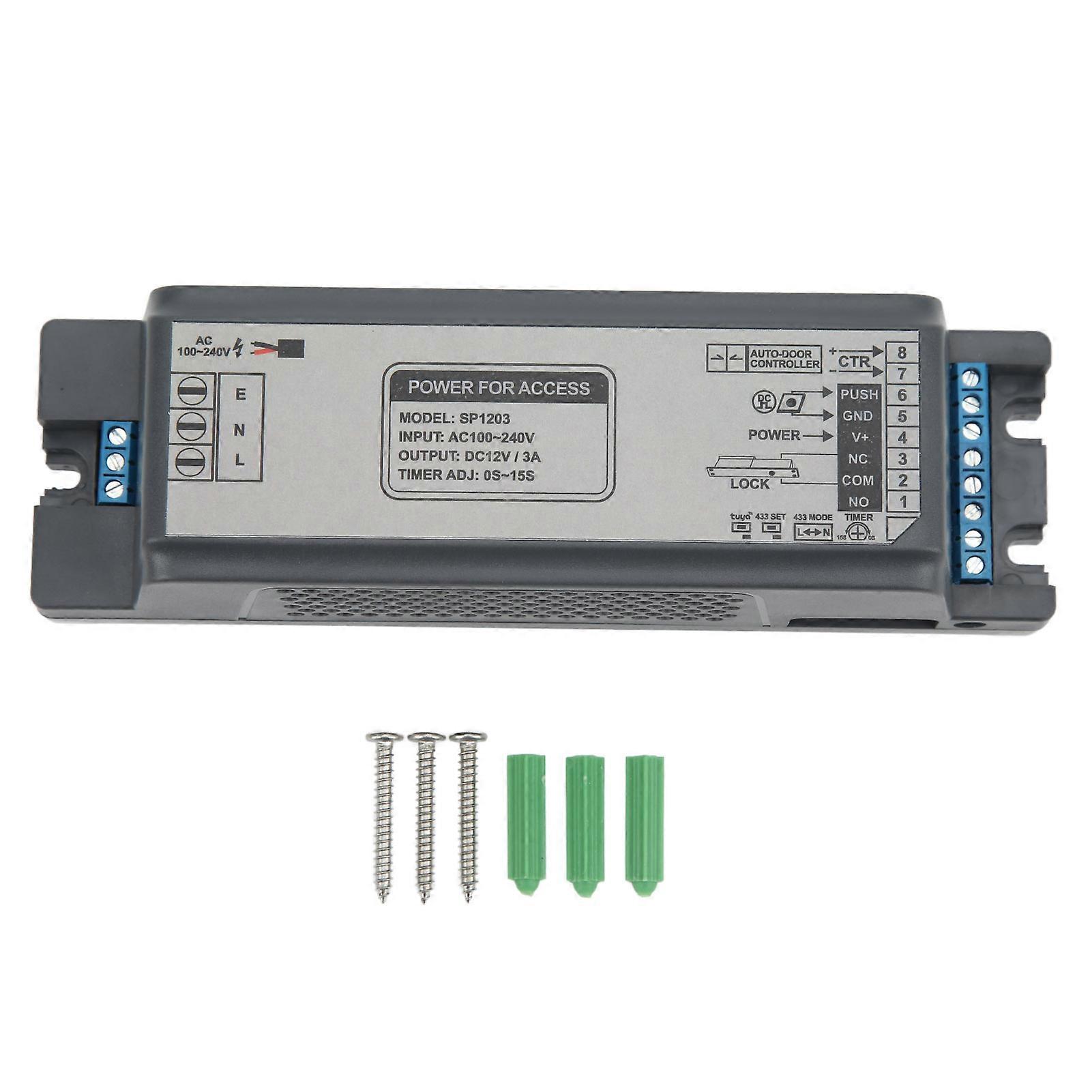 Door Access Control Power Supply Ac100240v Input Dc12v/3a Output 0s15s Delay For Tuya App