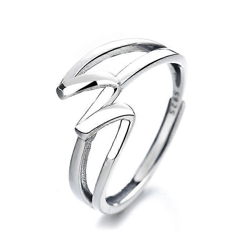Multi-layer Irregular Line Silver Ring Adjustable, Stylish Women's Ring Made of S925 Silver