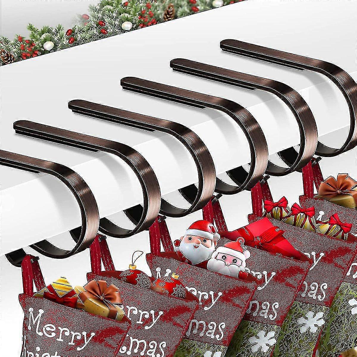 6pcs Christmas Stocking Holder, Non-slip Adjustable Stocking B