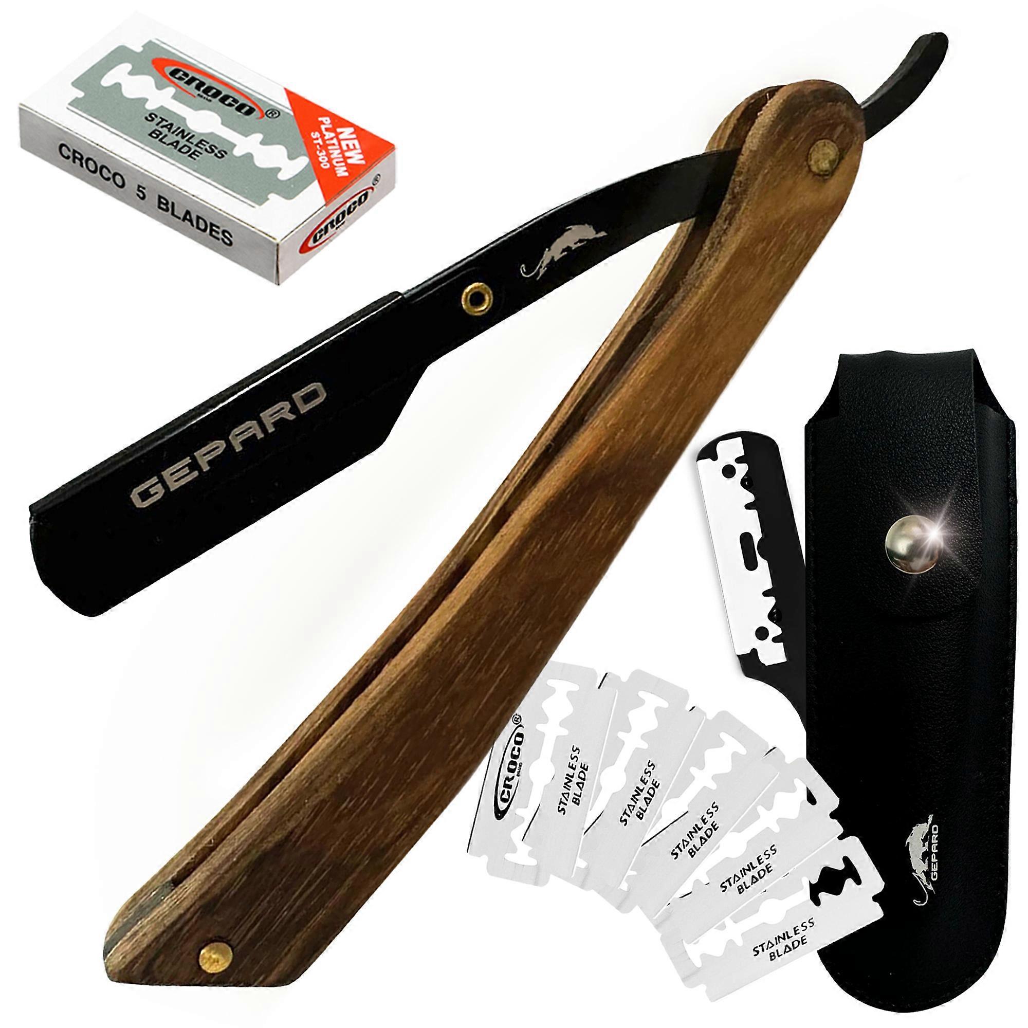 Professionele kappersset scheermes scheren en schaduwrazor met scheermesjes inbegrepen