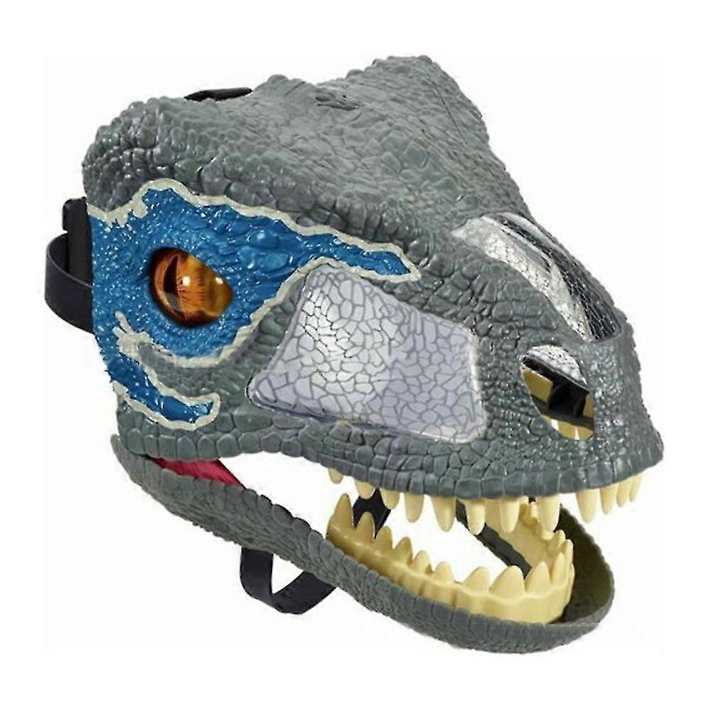 Jurassic World Velociraptor T-Rex Dinosaur Mask, Movie-Inspired Dino Mask with Opening Jaw, Realistic Texture and Color, Halloween Cosplay Dress Up