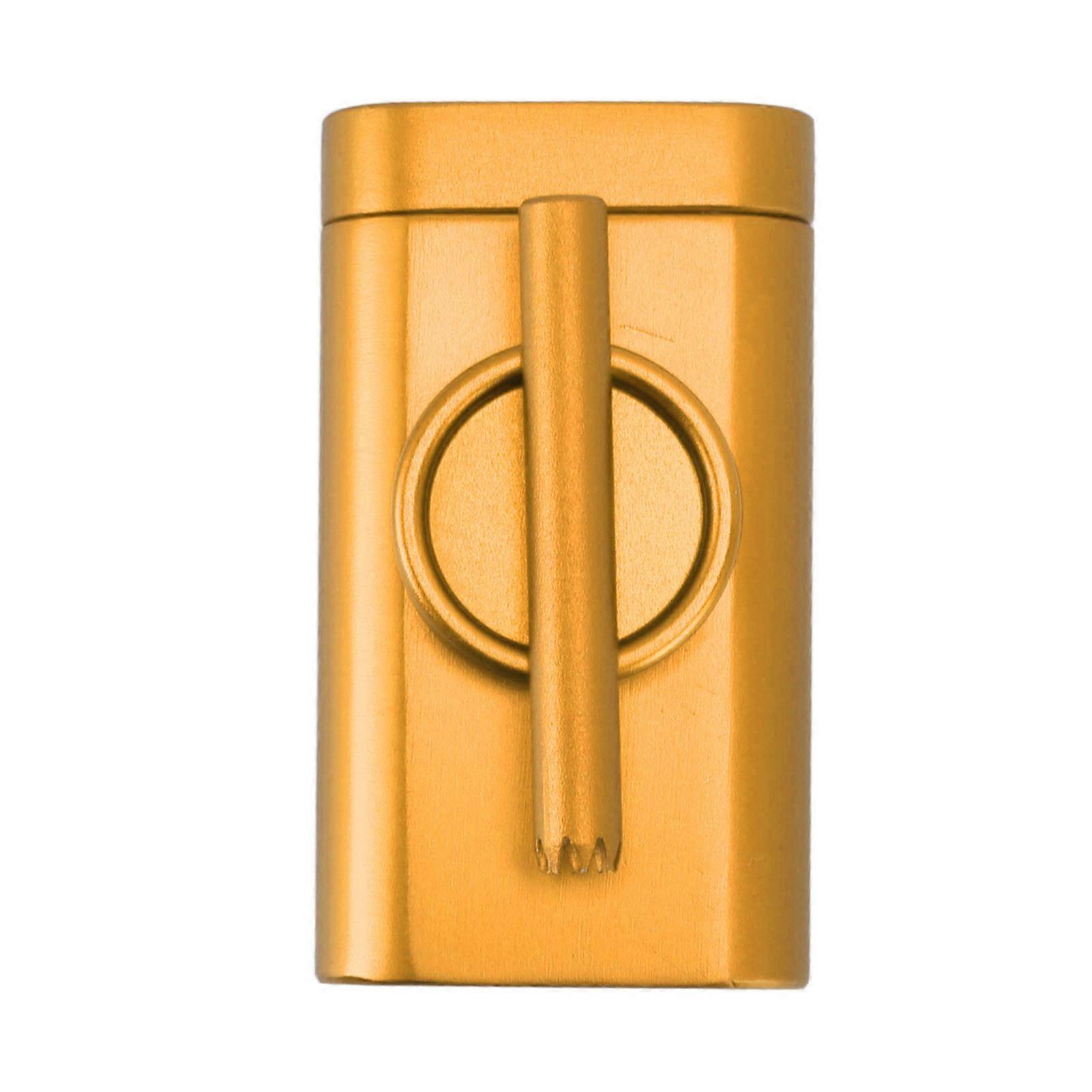 ミニシガレットクラッシャーアルミニウム合金耐摩耗性鋭敏なシガレットグラインダー、タバココレクションチューブゴールデン付き