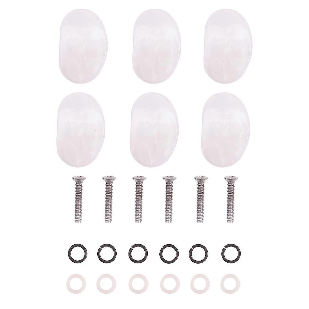 6 Pcs Semicircle Shape Electric Guitar Tuning Pegs Tuners Machine Head Replacement Buttons Knobs