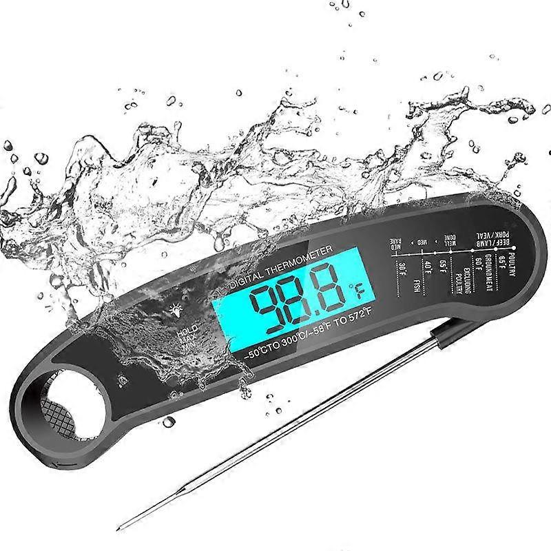 Gravity sensing digital direction beating food thermometer