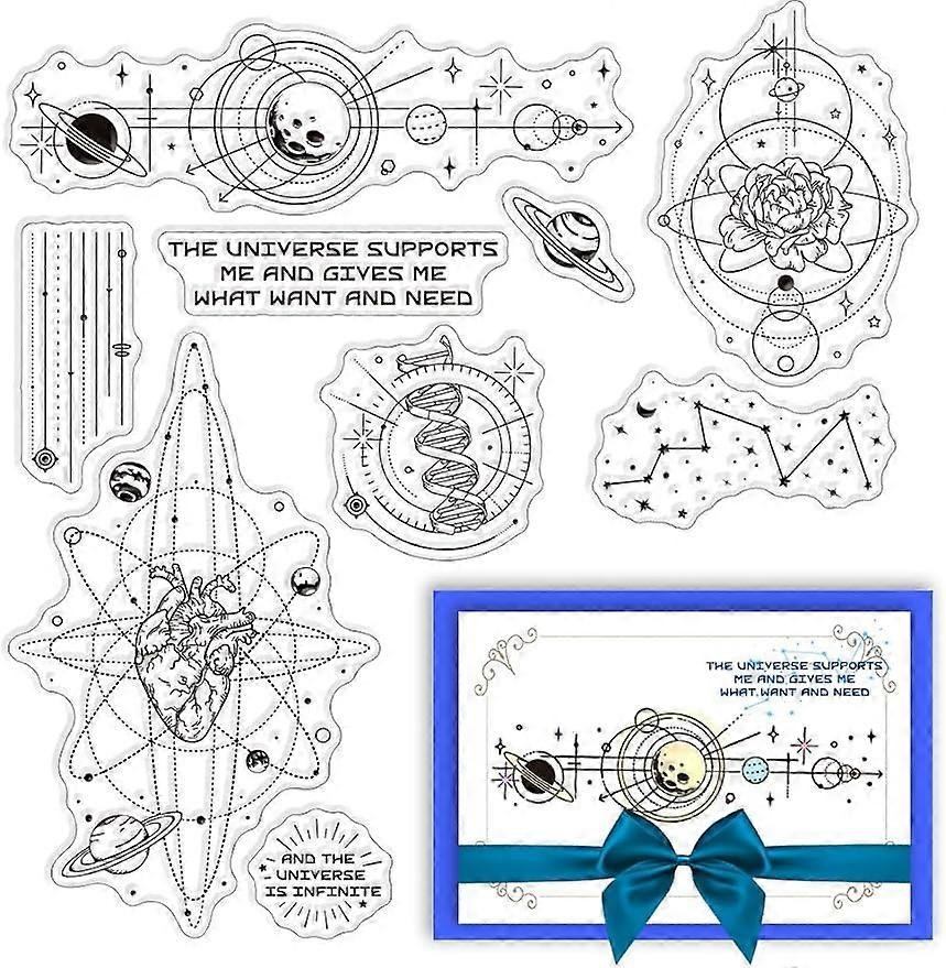 1Sheet Moon Phase Clear Silicone Seals Stamp