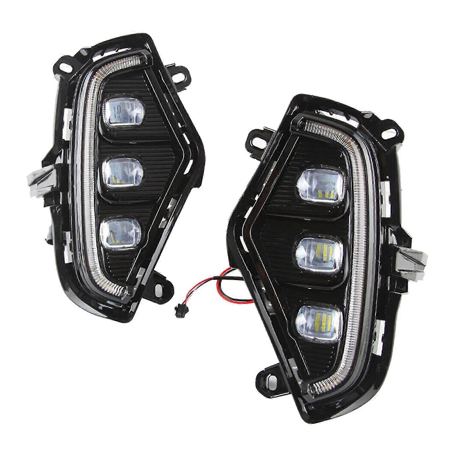 2 Pieces led drl daytime running light, acrylic, w/ lamps, fog lights, fit replacement easy to install