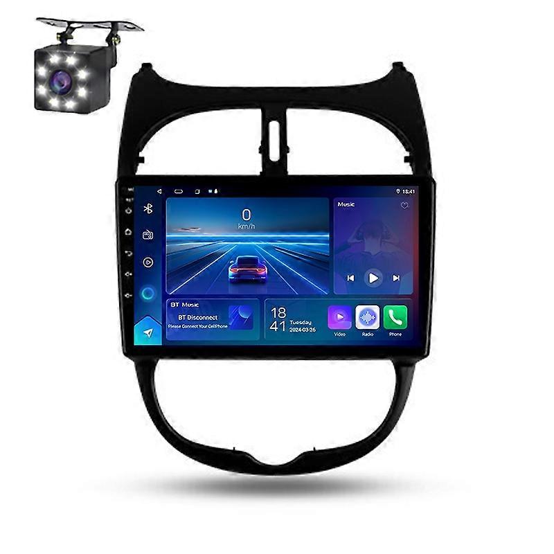 For Peugeot 206 1998 - 2012 Car Multimedia Wireless Carplay Navigation Android Auto GPS