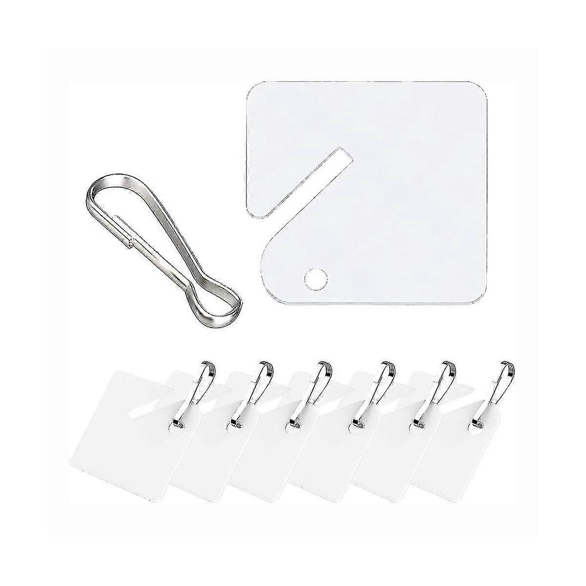 100 Pcs Key Tags White Plastic Hanging Tags With Metal Snap Hooks, Tags For Slotted Key Cabinets Bo
