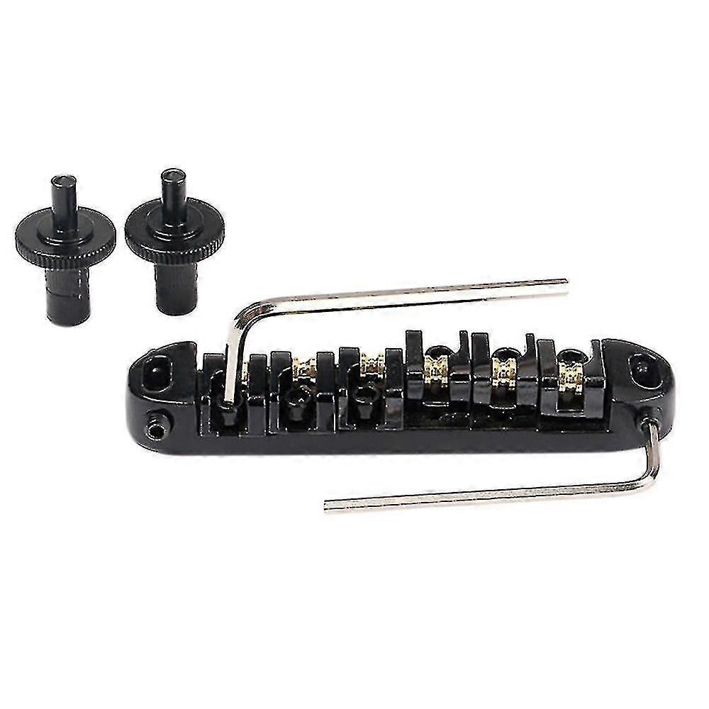 Gold 6 Strings Roller Saddle Locking Posts Guitar Bridge Posts And Wrench Guitar Accessories