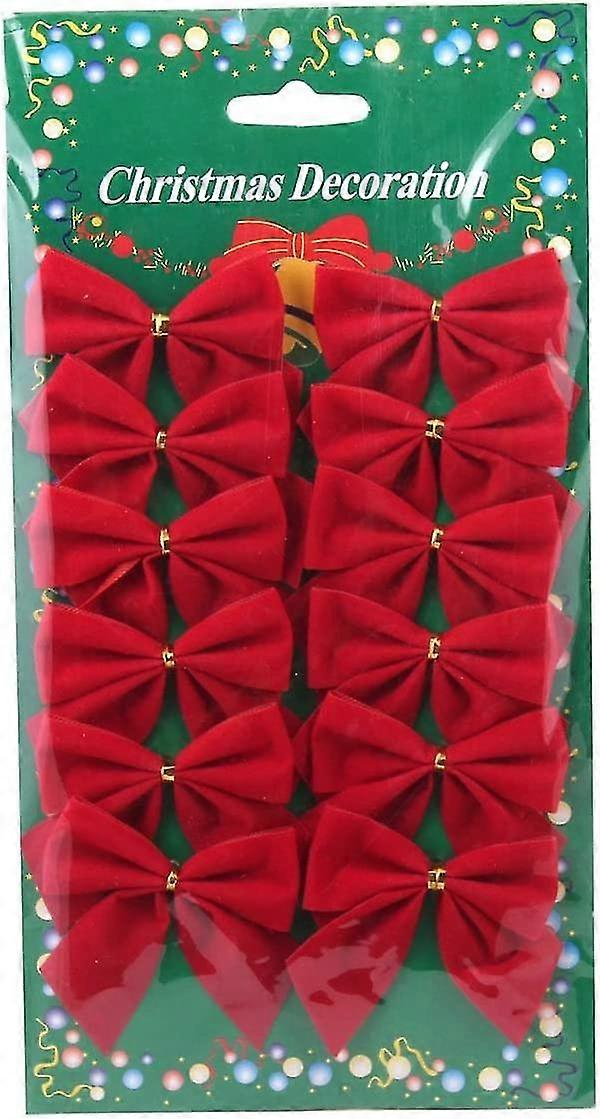 Red Velvet Ribbon Bows Set Of 12