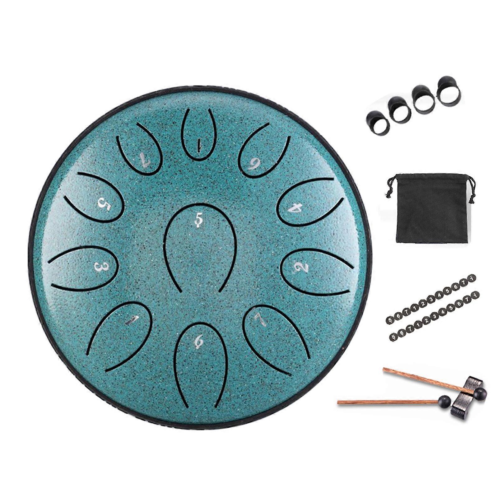 6 inch 11 Notes Ethereal Drums Portable Steel Tongue Percussion Musical Drums for Meditation Beginner Music Lovers