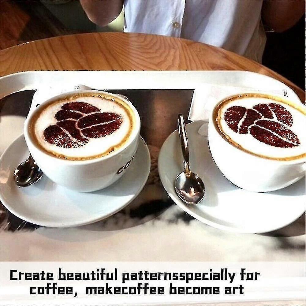 4 Pack Coffee Decoration Stainless Steel Stencil Coffee Art Stencil ...