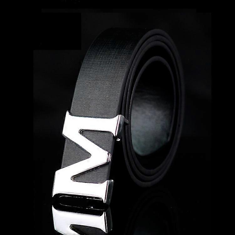 أحزمة جلدية رجالية قابلة للإزالة رسالة M لوحة مشبك عالية الجودة بو الجلود حزام الجينز فستان هالوين