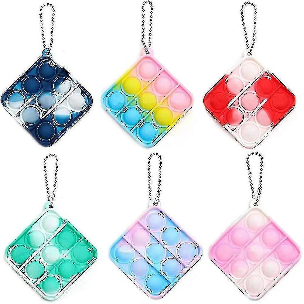 6pcs Mini Pop Keychain Pack,cheap Fidget Toys Set,push Bubble Simple Dimple Toy