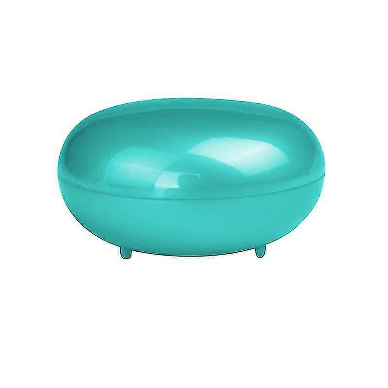 Round Bright Color Soap Dish Box Case Holder Container For Home And Travel (blue)