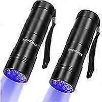 2pcs Uv Blacklight Flashlight 12 Leds 395nm Mini Flashlight Detector