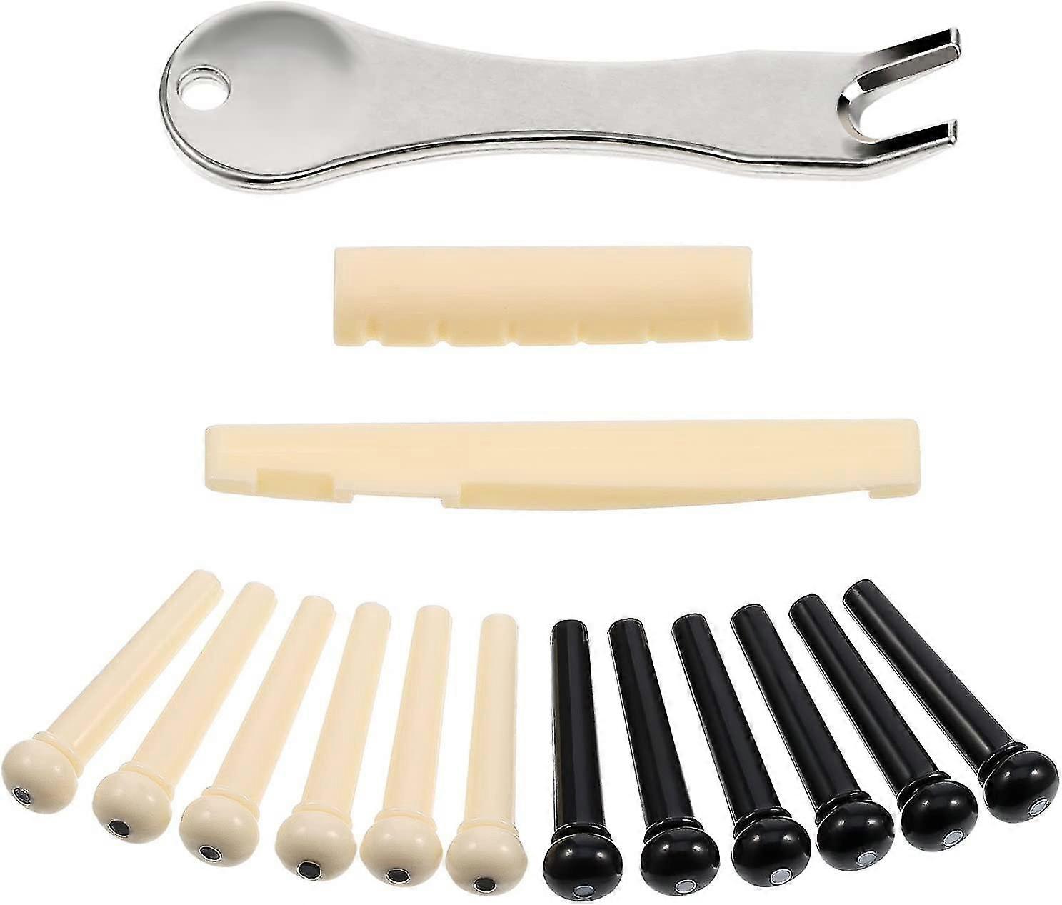 Guitar acústica Bridge Pin Puller Con Guitar Saddle Nut Guitar Bridge Pin Puller Tool (multicolor) (15pcs)