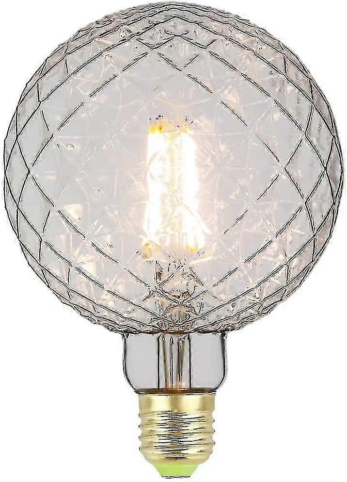 Large Edison Crystal Led Bulb - G125 - 4 W - 220/240 V - E27 - Vintage Style - Filament - Decoration - Warm Light 350 Lm, Glass, C