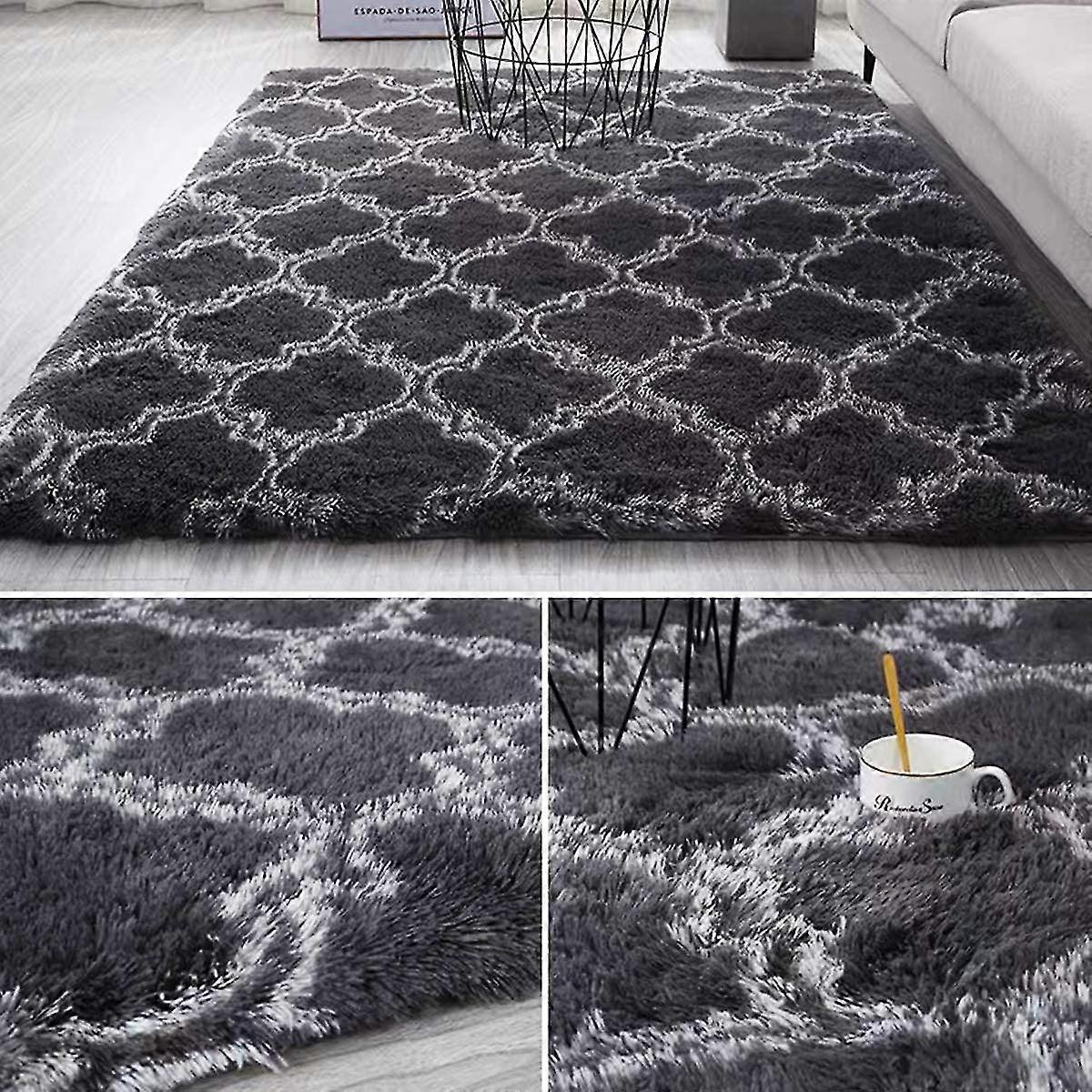 Shaggy Bedroom Rug Modern Living Room Rug Soft Fluffy Shag Rug Rectangular Rug Luxury Comfortable Modern Style Decorative Carpet For Living Room Bedro