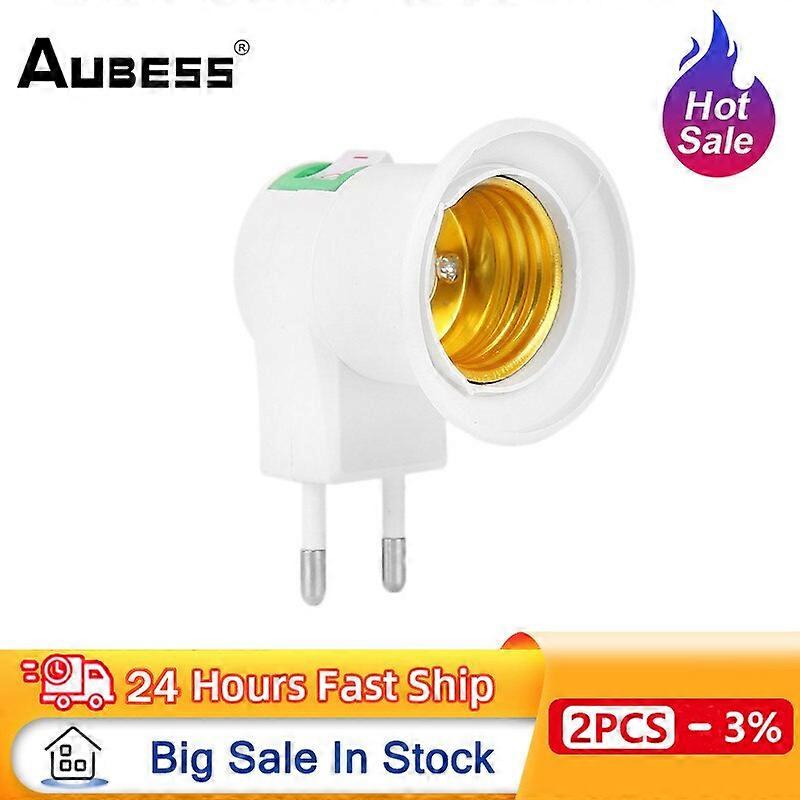 Hot Sell E27 EU Plug Adapter LED Light Socket With Power On-Off Control Socket Switch E27 Screw Lamp Base Lamp Socket Dropship