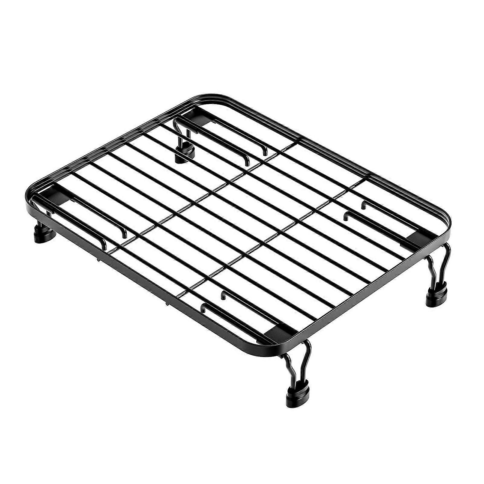 Large Black Dish Drying Rack Adjustable Retractable Drain Rack for Kitchen Sink Rustproof Kitchen Countertop Organizer