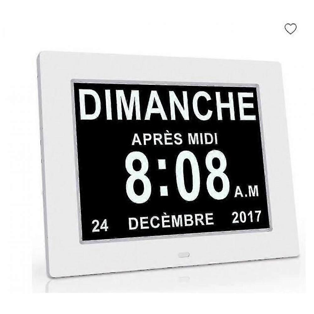 Clock Calendar With Date Day Time Large Auto Dimming Alarm For Seniors - Alzheimer's And Children